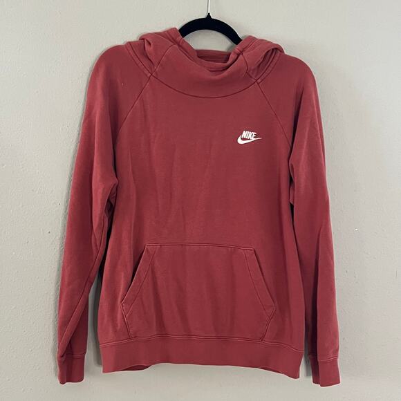 Nike Sportswear Women’s Hoodie Large Pink Mauve Pullover Fleece Kangaroo Pocket - Picture 1 of 4